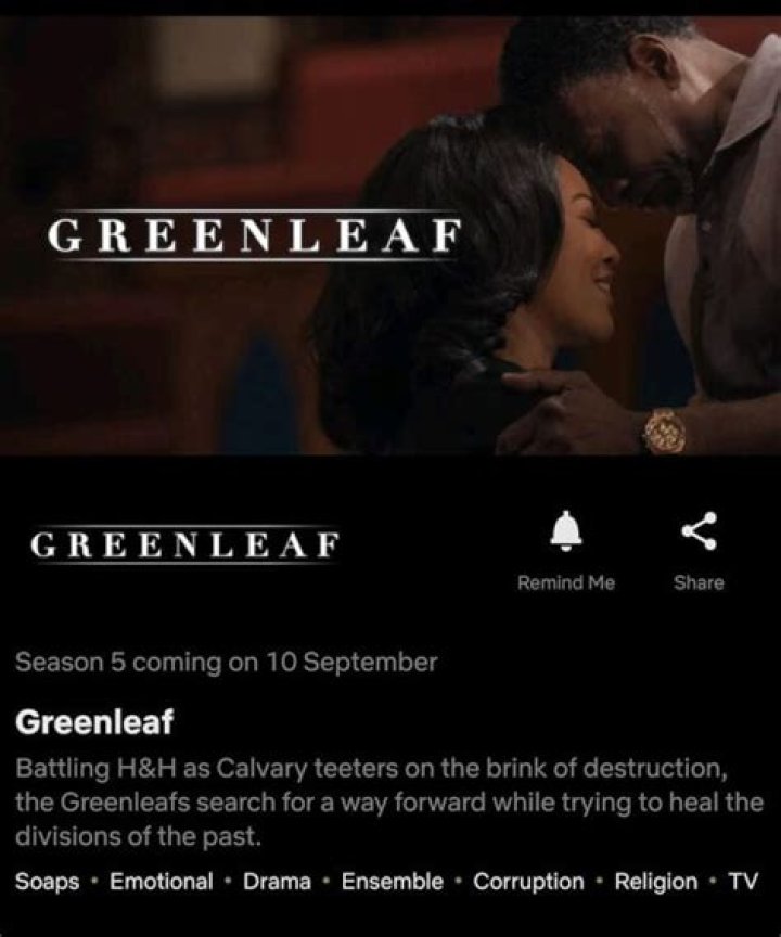Greenleaf season 5 is coming to Netflix tonight